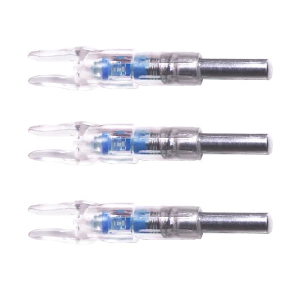 3 stk. Lysende Pilnockar til Bueskydning PC LED Pilnockar til Bueskydning Jagt Skydetræning Nockar til Pileskaft med 6,2 mm 6,25 mm Indvendig Diameter Blå 0.1 0.1