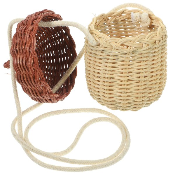 Sivulaukku Naiset Ristiriimu Uutuus Ristiriimu Laukku Lapset Rattan Laukku Kasvi Muotoinen Lompakko Ristiriimu Kori B Assorted Color 10X10X7CM