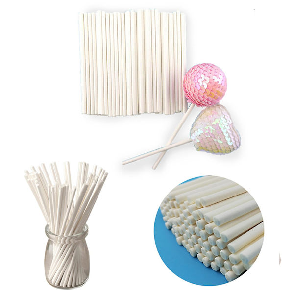 15x0,35 cm Solide Papir Lollipop Pinner Myke Skrub Matvekt Kjøkkenorganisering Krydder Ziplock Pose Org A