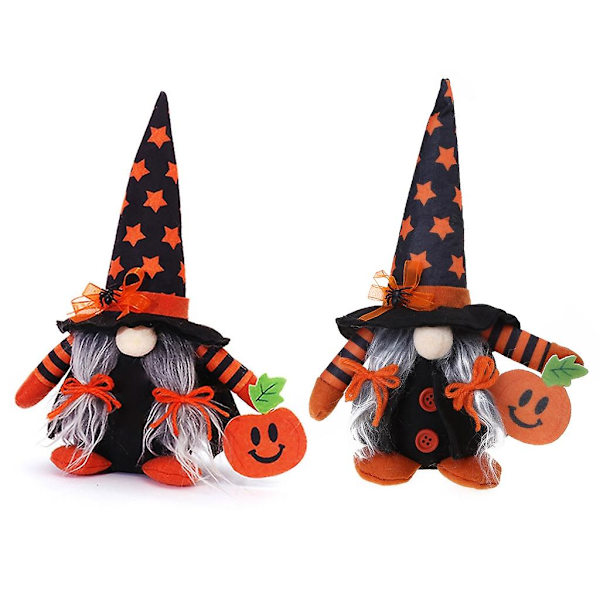 Halloween-nisse med Ahornblad, Edderkop og Græskar - Pynt fra CraftsB