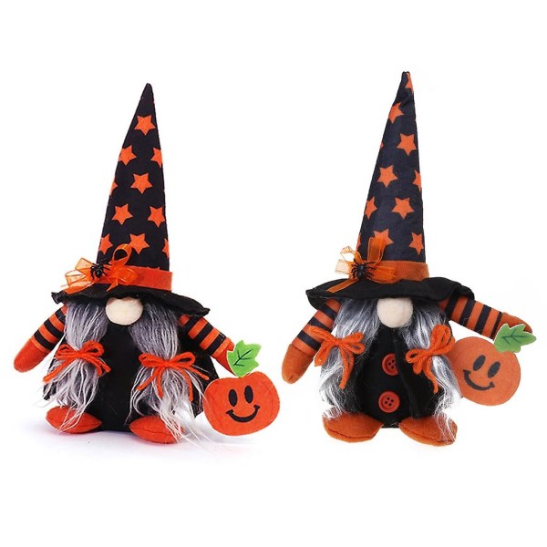 Halloween-nisse med lønnblad, edderkopp og gresskar - Pynt fra CraftsB