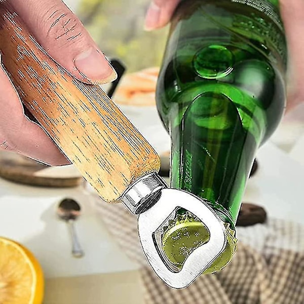 Olutkorkkiruuvi Massiivinen Puukahva Soda Olutkorkkiruuvi Luova Lahja 2 Kpl Kuvan Värinen