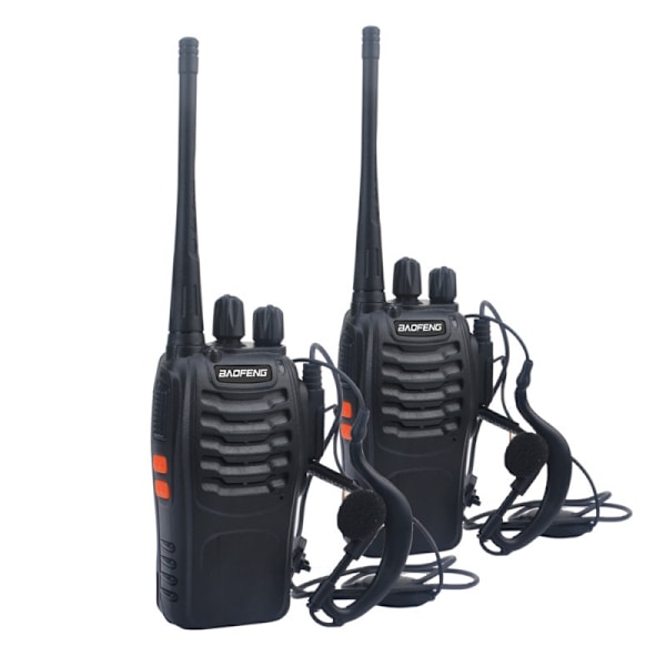 Toveisradioer Lang rekkevidde Walkie Talkies for voksne med hodetelefoner, Oppladbare 16 kanaler 2-veis håndholdt radio med F
