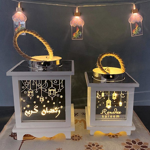 LBElegant Kvadratisk Håndlampe Lampe Mubarak Elementer Hengelampe Innendørs Hjem Fest Dekor Festlig Belysning Dekorasjon SupLB