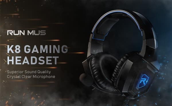 Gaming Headset med mikrofon, Gaming Hovedtelefoner til PS4 Xbox One