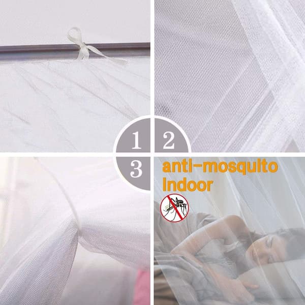 Mosquito net for a 200x200x220 cm bed, double bed mosquito net, rectangular mosquito net, fine and durable mesh - for home and camping