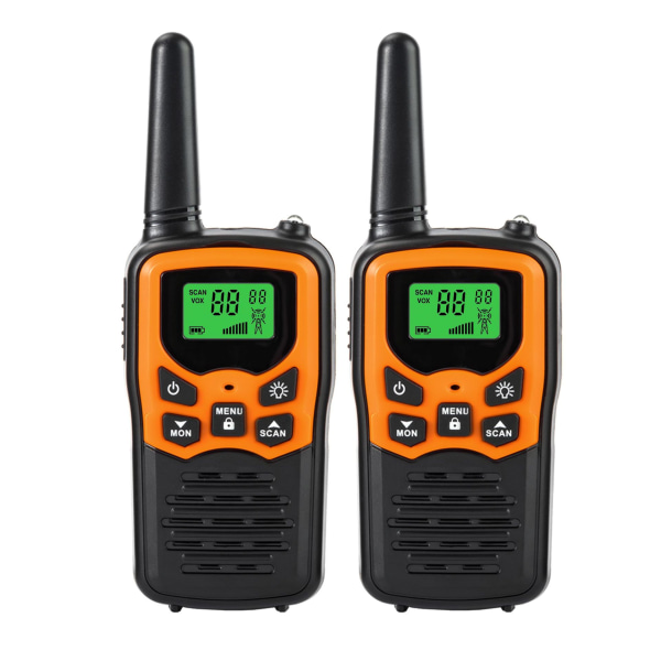 Lang rekkevidde walkie talkie for voksne med 22 FRS-kanaler, familie walkie talkie med LED-lommelykt VOX LCD-skjerm for fotturer, kamera