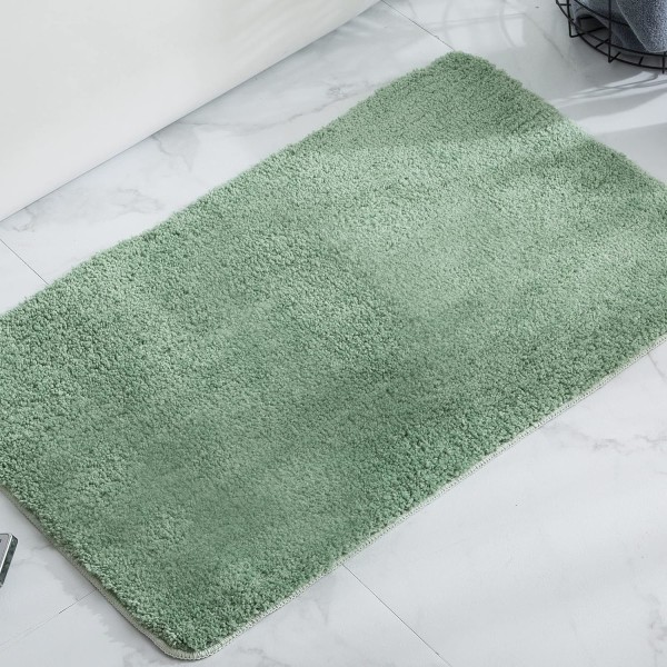 Absorberende skridsikker bademåtte Maskinvaskbart badeværelsestæppe Blødt mikrofiber brusemåtte (lysegrøn, 40x60 cm)