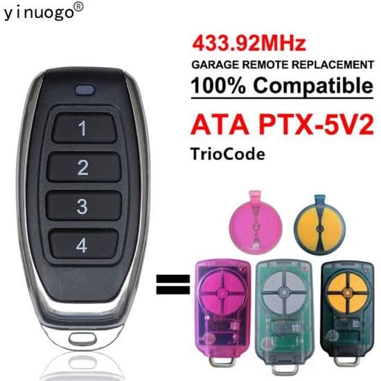 ATA PTX-5 TrioCode Garage Door Remote - 4 Channels - 433.92MHz