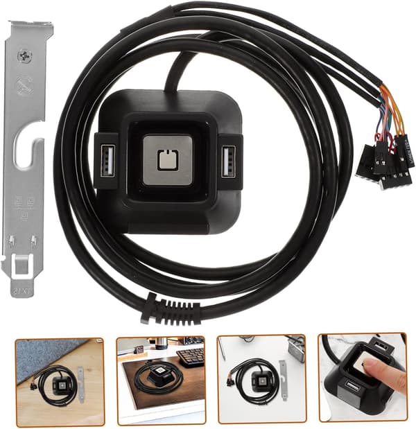 Forlæng din computerkraftkontrol Ekstern pc-strømknap 2 USB-lydstik til bundkort