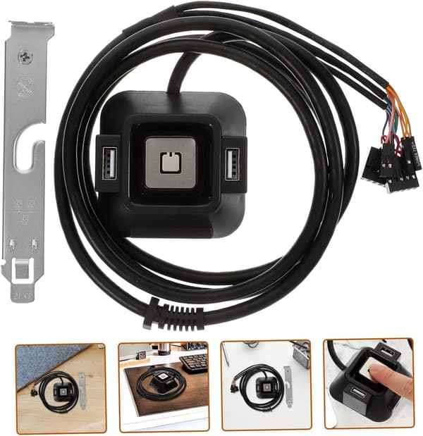 Forleng din datakraftkontroll Ekstern PC-strømknapp 2 USB-lydkontakter for hovedkort
