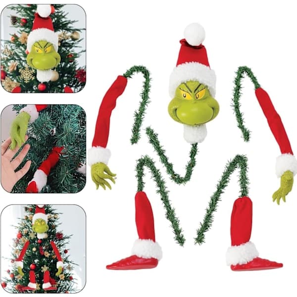 Grinch Juletrepynt - Utstoppet Alvehode/Armer/Ben Sett