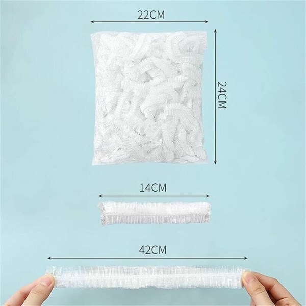 100 stk Matdeksler Transparent Plast Elastisk Strekk Matdeksler Gjenbrukbar Matstrekkfolie Beskytt Grønnsaker Frukt Kjøleskap Oppbevaring