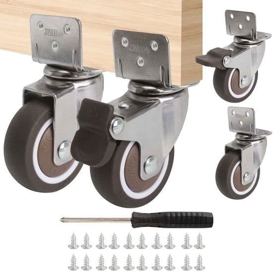 Caster Wheels - 50mm - 4-pack - 100kg Load Capacity - 360° Rotation