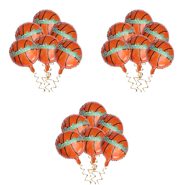 18 stk. 18 tommer Basketball Aluminium Film Ballon Dekorative Balloner Aluminiumfolie Balloner Del 18 pcs 6pcs