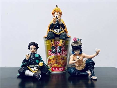 3-delars set demon slayer figur Tanjiro Zenitsu Inosuke 10 cm