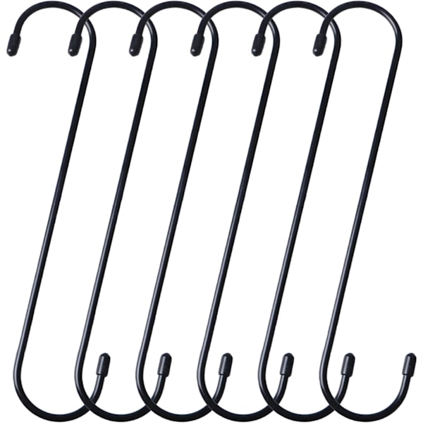 Pakke med 6 stk. 25 cm store S-kroge Lange kroge til ophængning Krogforlængelser til installationer i køkkenet, redskaber, pergola, Cu