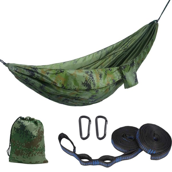 Lätt bärbar, unik lägerhängmatta med myggcamping, resor, överlevnad, strand, hängmatta（kamouflage）
