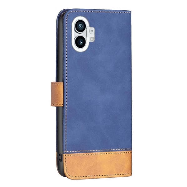 Til Nothing Phone 1 BF11 Farvematchende Læderetui Blå Blue