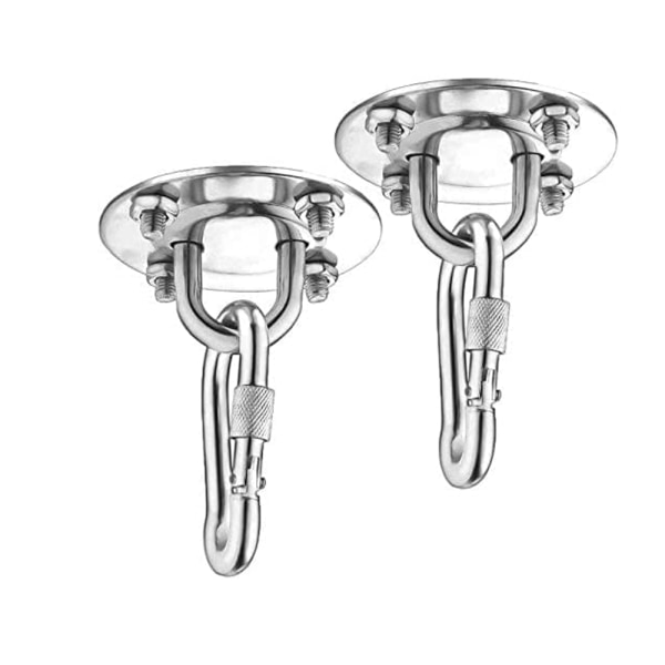 2 Pcs Heavy Duty Ceiling Hook, 450KG Capacity Stainless Steel Hammock Hanging Kit 180°Rotation for Concrete Wood Sets, Hanging Cha