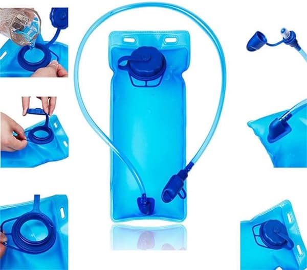 2-pack 2L Hydration Bladder - Leak-Proof Water Reservoir with Hose - Replacement Bladder for Hydration Backpack Hiking Cycling Running Blue blauw