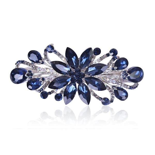 Hårklemme med strass (mørkeblå)