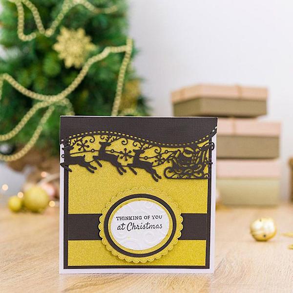 Jule-Santa-Elg Metall Klippestans for DIY Scrapbooking Album Papir Kort Mal Stans Embossing Håndverk Dekorasjon