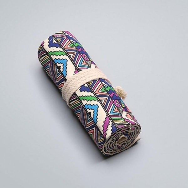 36-reikäinen kangaskynäkääre Matkapiirustuskynärulla taiteilijalle Roll Up -kynäpussi Kynäkotelon pidike case Kannettava Bohemian Hole