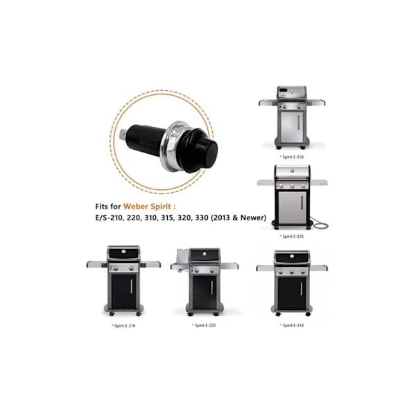 Ignition Switch Replacement for Weber Spirit E and S Series GS4 Gas Grills Easy Installation Black 1-Pack