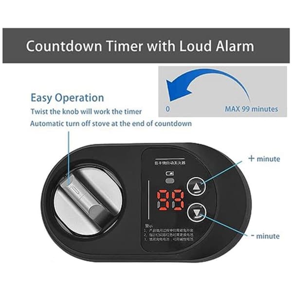Gas Stove Automatic Shut-off Timer Kitchen Smart Switch Anti-Dry Accessory Natural Gas Stove Timer (Right Switch)
