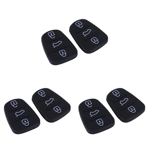 6 kpl Käytännöllinen Auton Avaimen Kotelo 3 Painiketta Taittuva Kaukosäädin Avaimen Kotelo Hyundai I10 I20 I30 (musta) 6 kpl 6 pcs