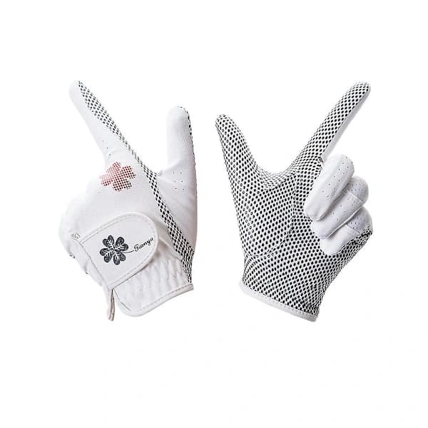【xj】Women's Leather Golf Gloves, One Pair