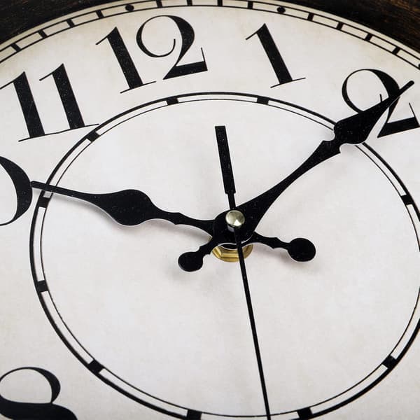 12'' Classic Round Wall Clock, Battery Operated Quartz Clock Silent