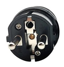 16A Coupling Plug Two Round Pin Plug French Plug Black