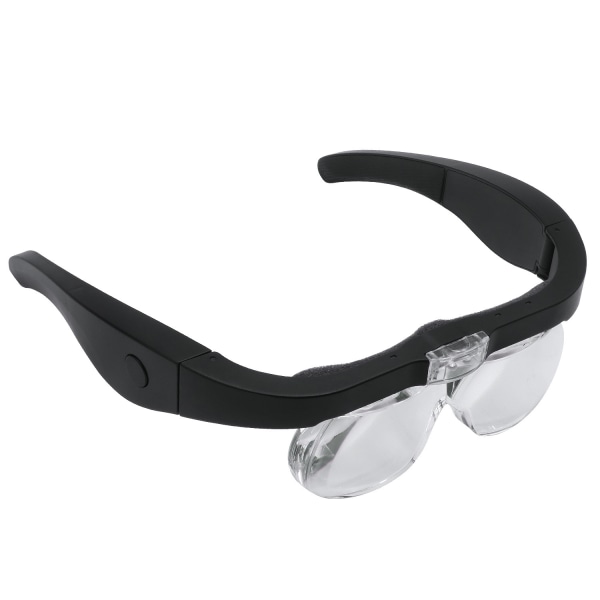 Uppladdningsbara förstoringsglas, huvudförstoringsglasögon med LED-lampor och löstagbara linser 1,5X, 2,5X, 3,5X,5X, bästa glasögonförstoringsglaset