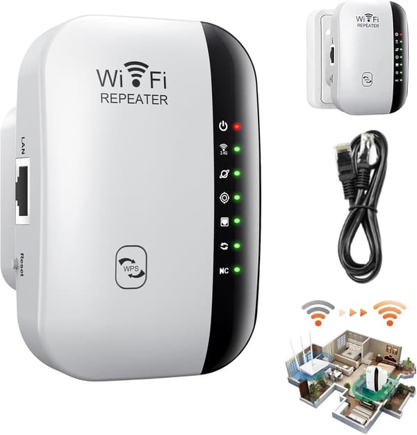 Wifi Booster Socket + Including Internet Cable, WiFi Signal Booster, WiFi Extender, Wireless WiFi Bo