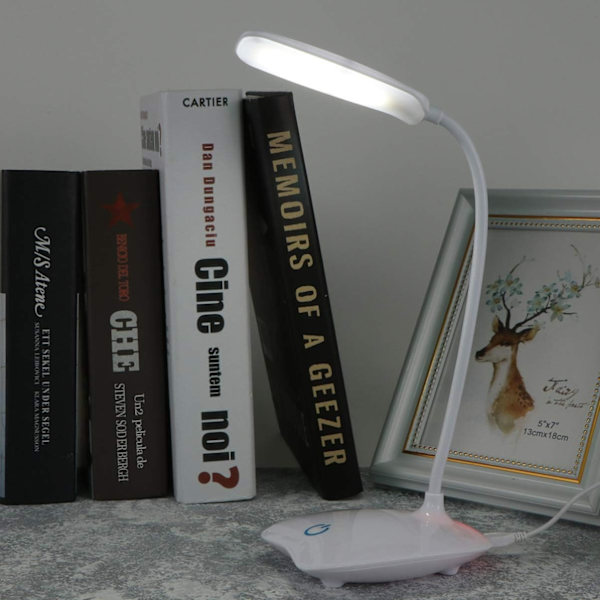 Fällbar Ögonstudie Skyddskontroll Läsning Led Kontorsbord Touch-lägen Bord Sovrum Silver USB Natt Sovsal Lampor
