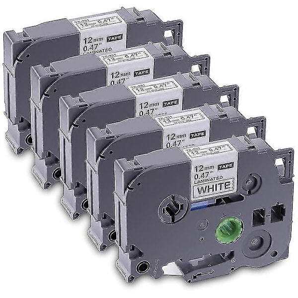 5-pak Etiketprintertape til TZe-231 -231 Lamineret P-Press Etiketprintertape, til Model PT D200 D210 H100 1880 [db]