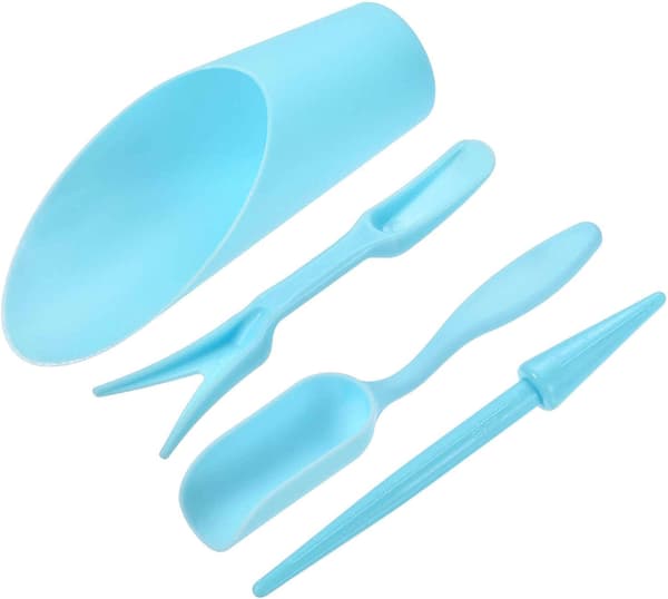 Hage spade håndverktøy for omplanting, dyrking av sukkulenter, graving, skuffer, sett, blå