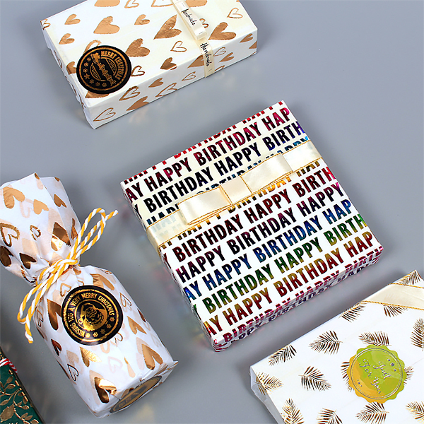 Presentpapper, julklappspapper, 12 stycken 50 * 70 cm (kärlek * 3 + grön * 3 + färgglad * 3 + folie * 3)