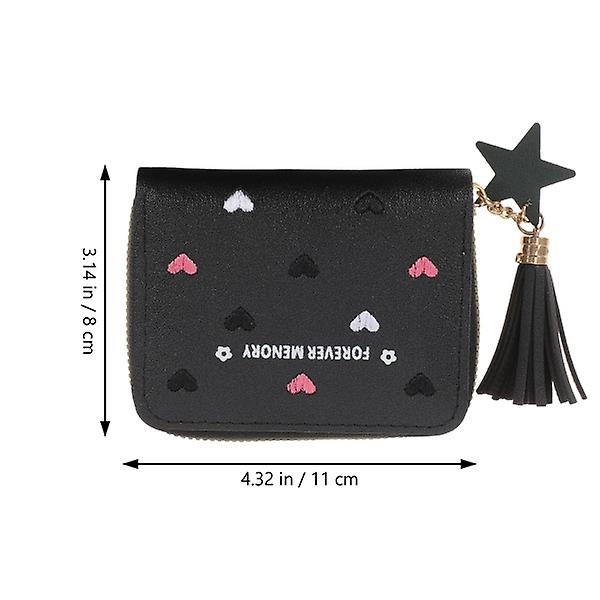 Naisen Piirretty Lompakko PU Säilytyskassi Lippu Lompakko Kassi Muoti Vaihto Kassi LompakkoMusta11X8X2.5cm