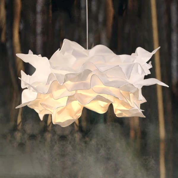 Paper Cloud Shape Pendant Light Simple Art Paper Flower Shape Ceiling Lamp Chandelier and Decorative Cloud Ceiling Light for Bedroom