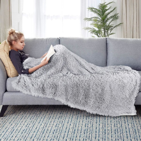 Knusende Blød Plysstof Tæppe, Stue Tæppe, Mikrofiber Tæppe, Fleece Tæppe, Sofa Tæppe, Aircondition Tæppe Let Til Sofa 160 x 200 cm Grå 160 x 200 cm Grau