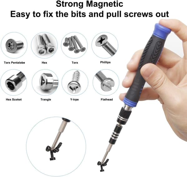 6-pack 50mm 2.0-6.0mm Flat Screwdriver Bits S2 Alloy Magnetic 0.25\" Hex Screwdriver Bits