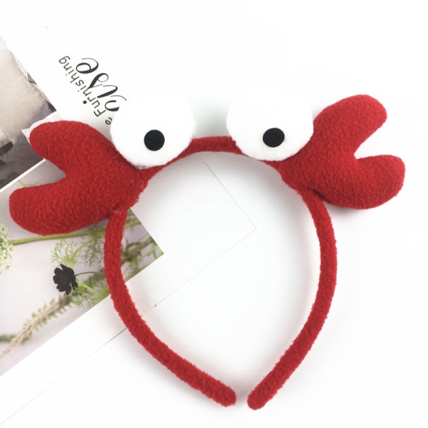 Crab Headbands Red Lobster Hairbands Cartoon Animal Hair Hoops Headwear Hair Accessories for Daily Wearing Halloween Par