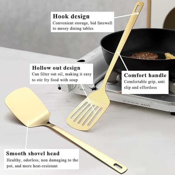 6-Piece Kitchen Utensil Set, Kitchen Tools - Stainless Steel, High Temperature Resistance
