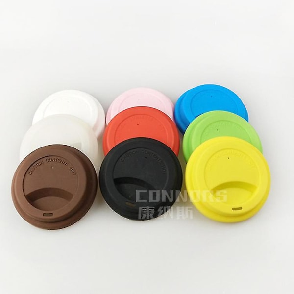 2pcs Silicone Drinking Lid Cup Lids Reusable Coffee Cup Covers LidsBlack