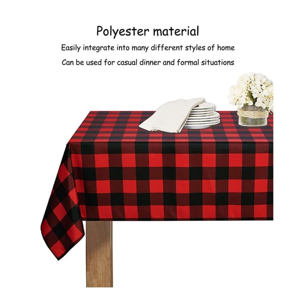 5 Pcs Christmas Napkins 45x45 cm Decorative Pattern Durable Reusable Polyester Cloth for Parties Dinners Red Plaid