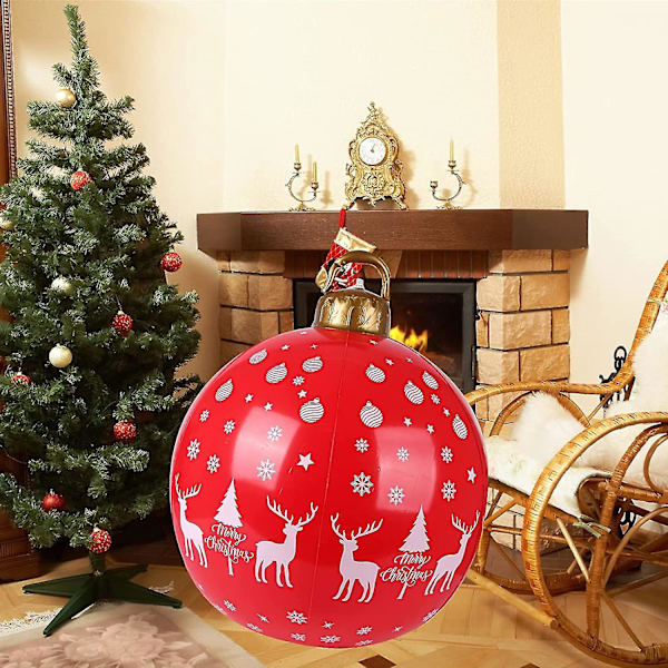 Julepynt Ball, PVC Oppblåsbar Julekule Julepynt Utendørs Stor Julekule Hengekule Julepynt Til Jul