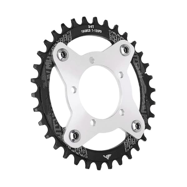 34T 104 BCD Ebike Kædehjul og Adapter til Bafang BBS01 BBS02 Mid Drive Motor Sort